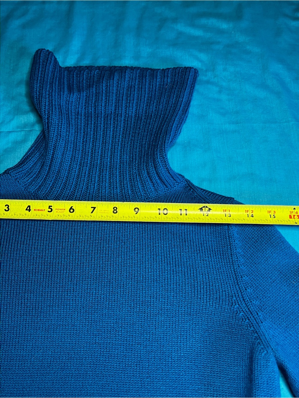 Banana Republic Merino Wool Turtleneck Sweater Blue Button Cuff Y2K 2007 S - Picture 5 of 16